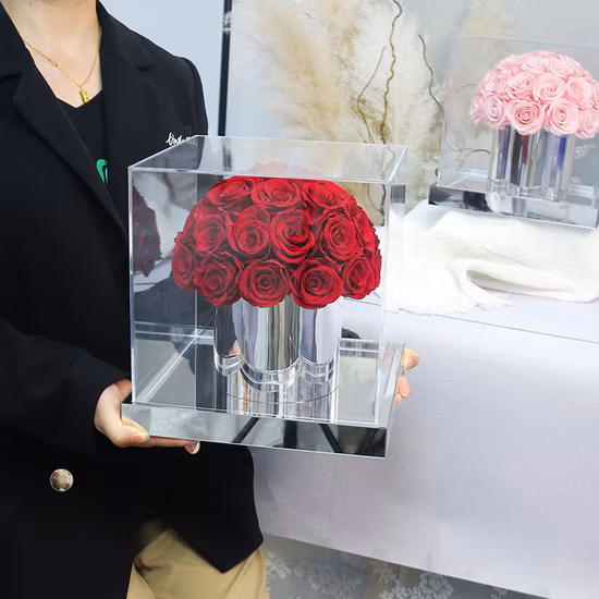 Venta al por mayor 2022 Nueva idea Flores artificiales Conjuntos de cajas de regalo de San Valentín Eterno Feliz día de San Valentín Regalos de rosas preservadas a granel