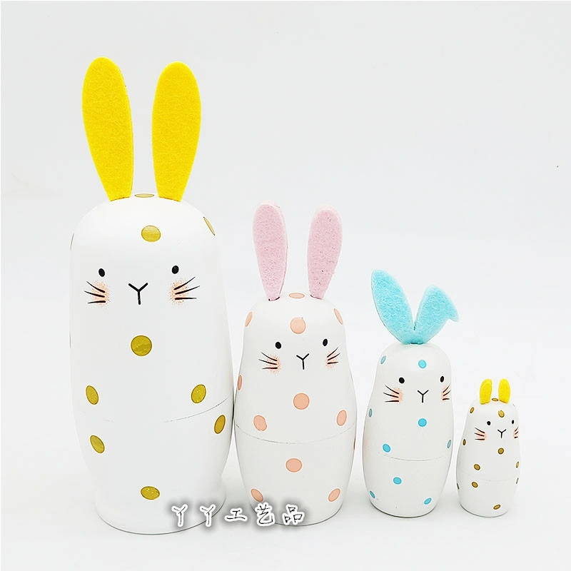 Easter Wooden Craft Bunny Toys Rabbit Decoration Christmas Gift Easter Egg Kids Promotional Gifts