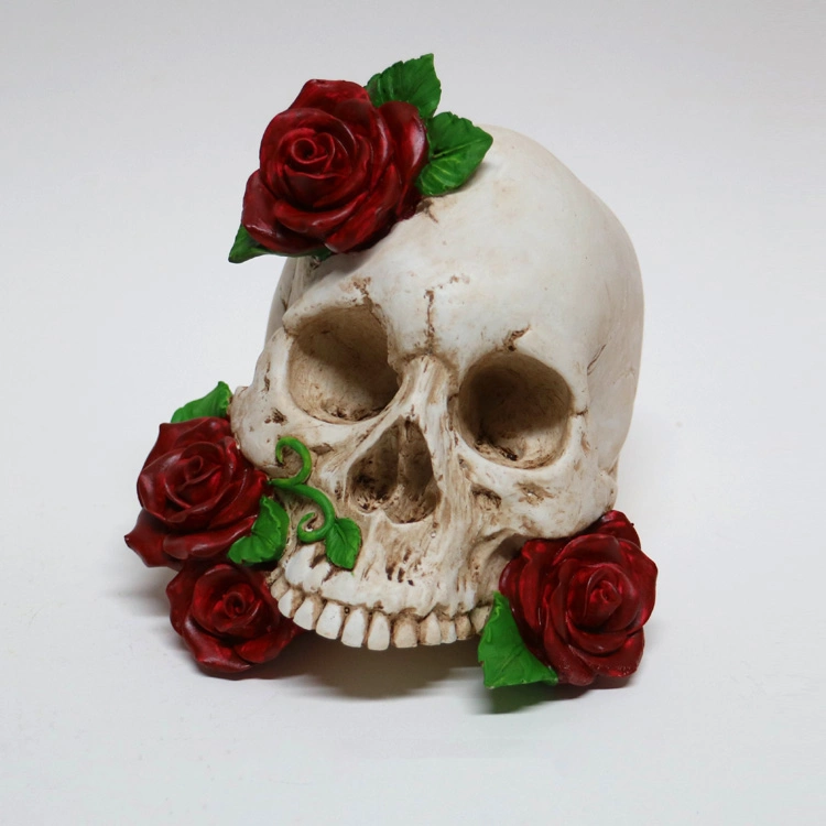 Wholesale White Skull Statue Resin Skull Head Sculpture Halloween Decoration Ornaments Craft Gifts