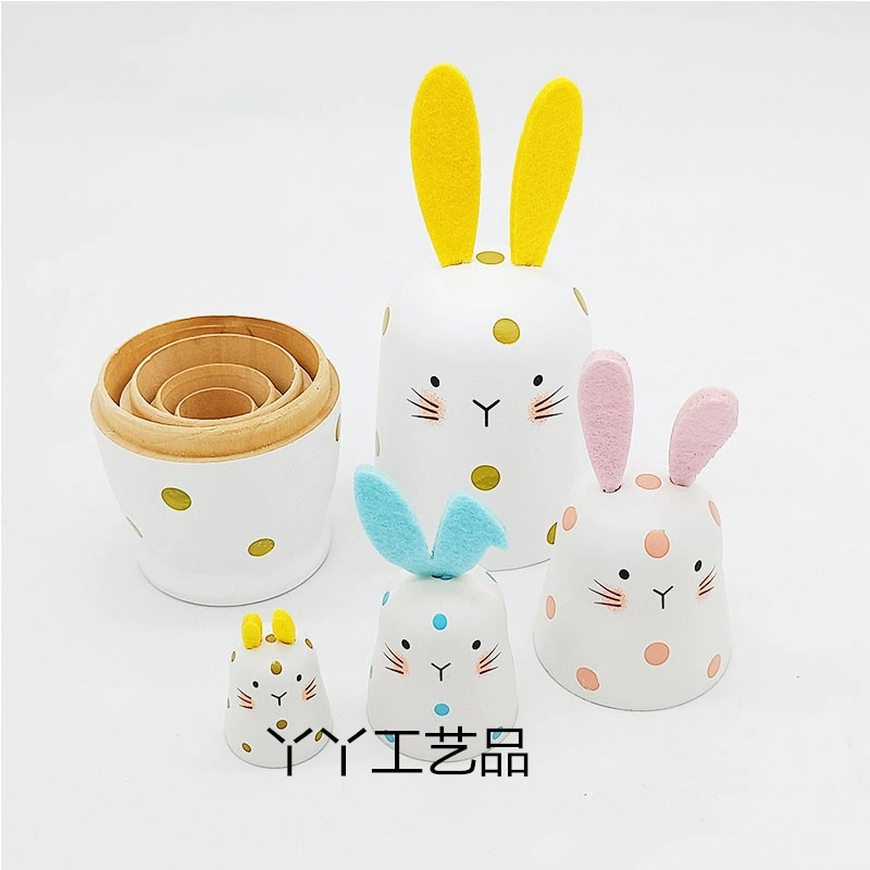 Easter Wooden Craft Bunny Toys Rabbit Decoration Christmas Gift Easter Egg Kids Promotional Gifts