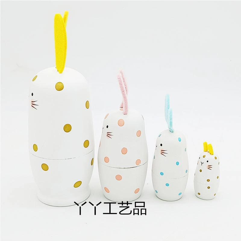 Easter Wooden Craft Bunny Toys Rabbit Decoration Christmas Gift Easter Egg Kids Promotional Gifts