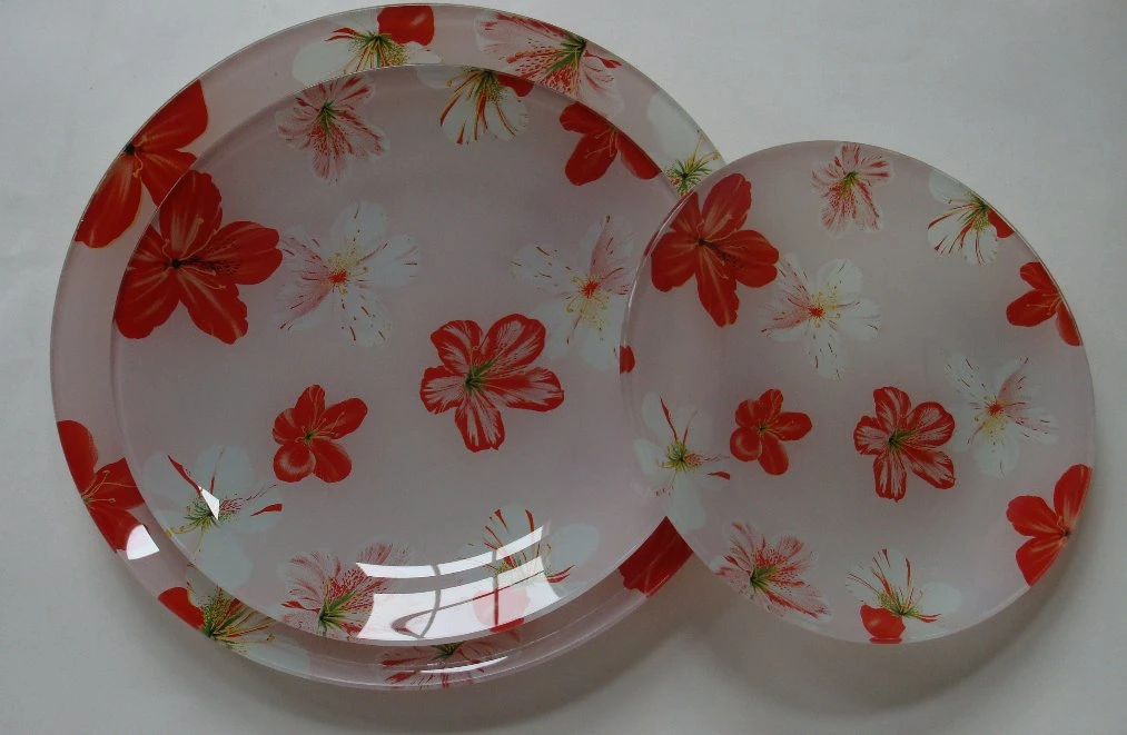 The Factory Wholesale Toughened Glass Round Dish Explosion-Proof Festival Gifts