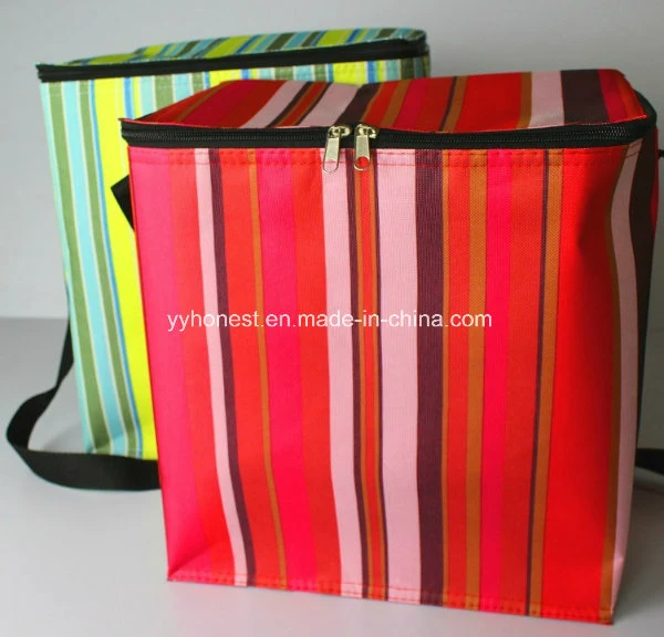 New Promotion Strip Design Insulated Picnic Lunch Cooler Bag