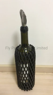 Mangas netas de la espuma del material de embalaje de EPE de la botella negra de los 20X8cm