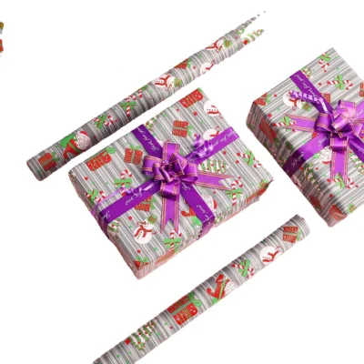 Rollo de papel de regalo de Navidad Papel de embalaje de regalo Kraft Papel de embalaje de papel Kraft Regalo del festival