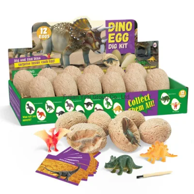 12 Uds. De huevos de dinosaurio, Kit de excavación de huevos de dinosaurio, herramientas de excavación de huevos de Pascua, juguetes educativos de ciencia, juego de juguetes de arqueología fósil, regalo