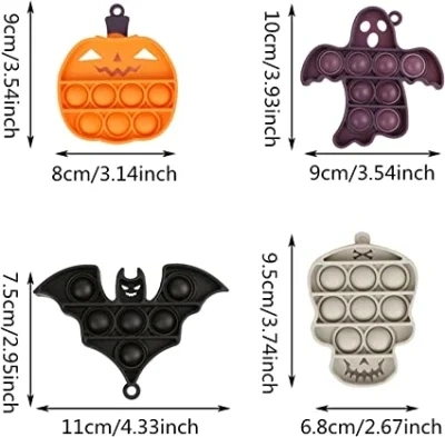 Juguete Calabaza Fantasma Murciélago Cráneo Espuma Bolsa Niño Niña Niño Fiesta de Halloween Como Halloween Terapia Bolsa Regalo Alivio del estrés sensorial Mini Halloween Pop Fidget