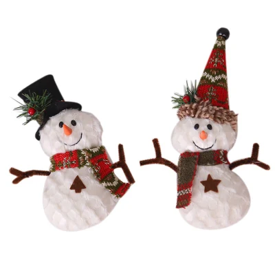 Venta al por mayor, decoración navideña, muñeco de nieve de felpa, regalo colgante para niños, juguete de peluche relleno suave