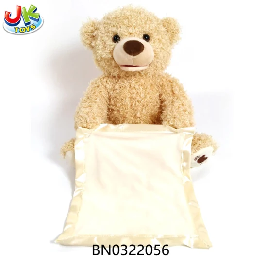 Juguete de peluche interactivo caliente, juguete eléctrico inteligente para persuadir al bebé, oso Peekaboo