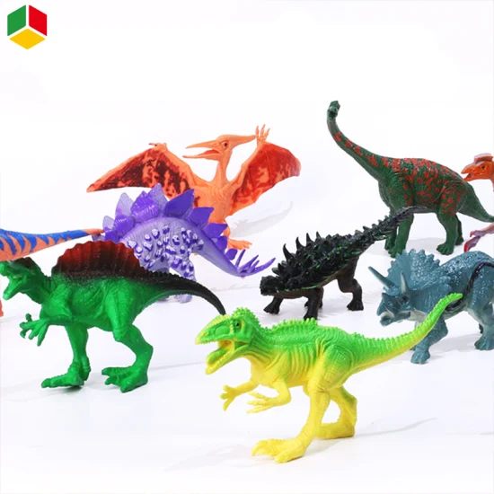 QS 6 uds 7 pulgadas dinosaurio educativo modelo Animal juguetes de plástico duro figura juguetes para niños regalo de Navidad